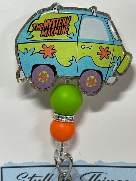 Mystery Van Badge Reel with Beads