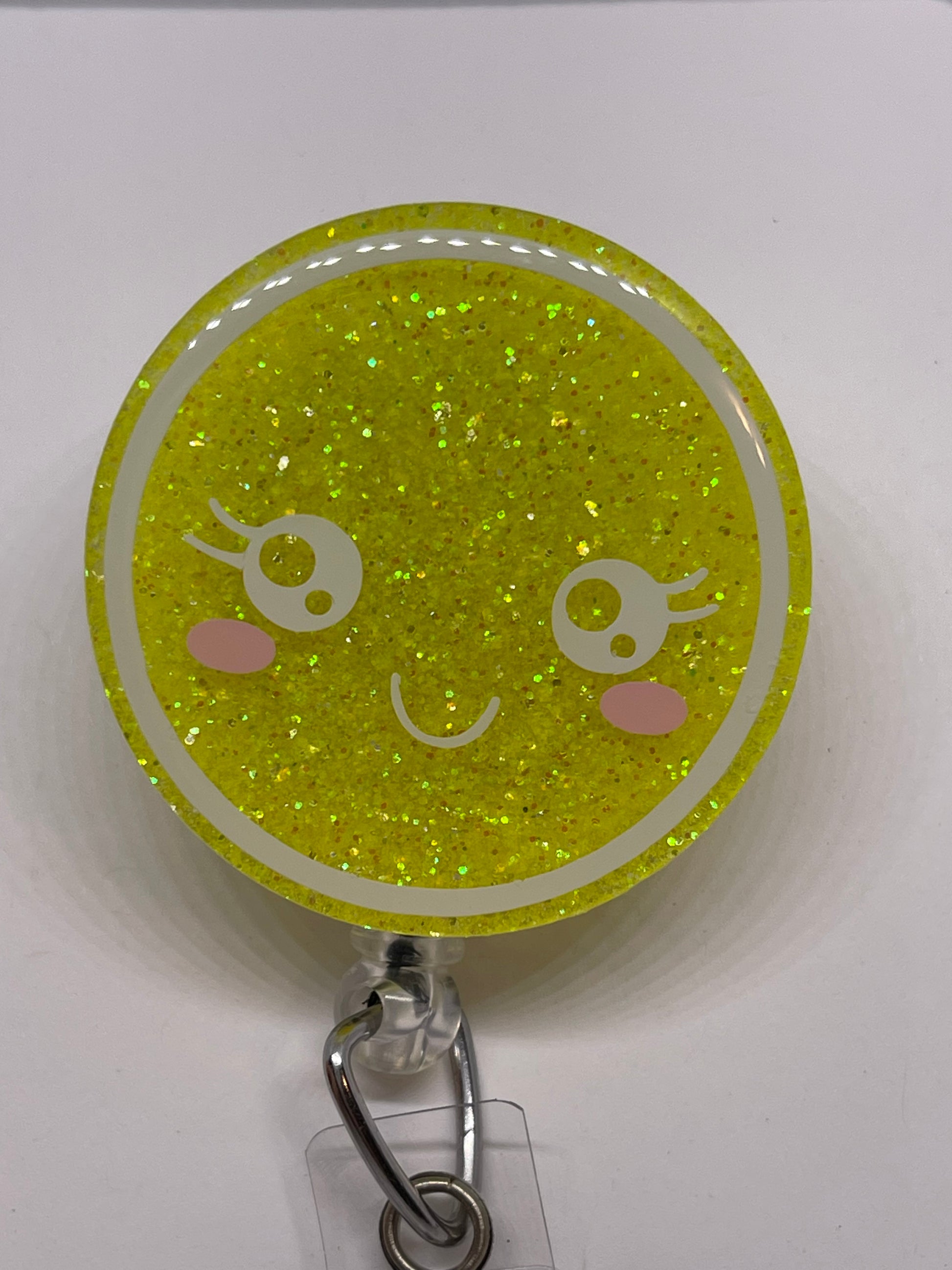 Happy Face Bright Yello Badge Reel – Stuff-n-Things by Sherrane