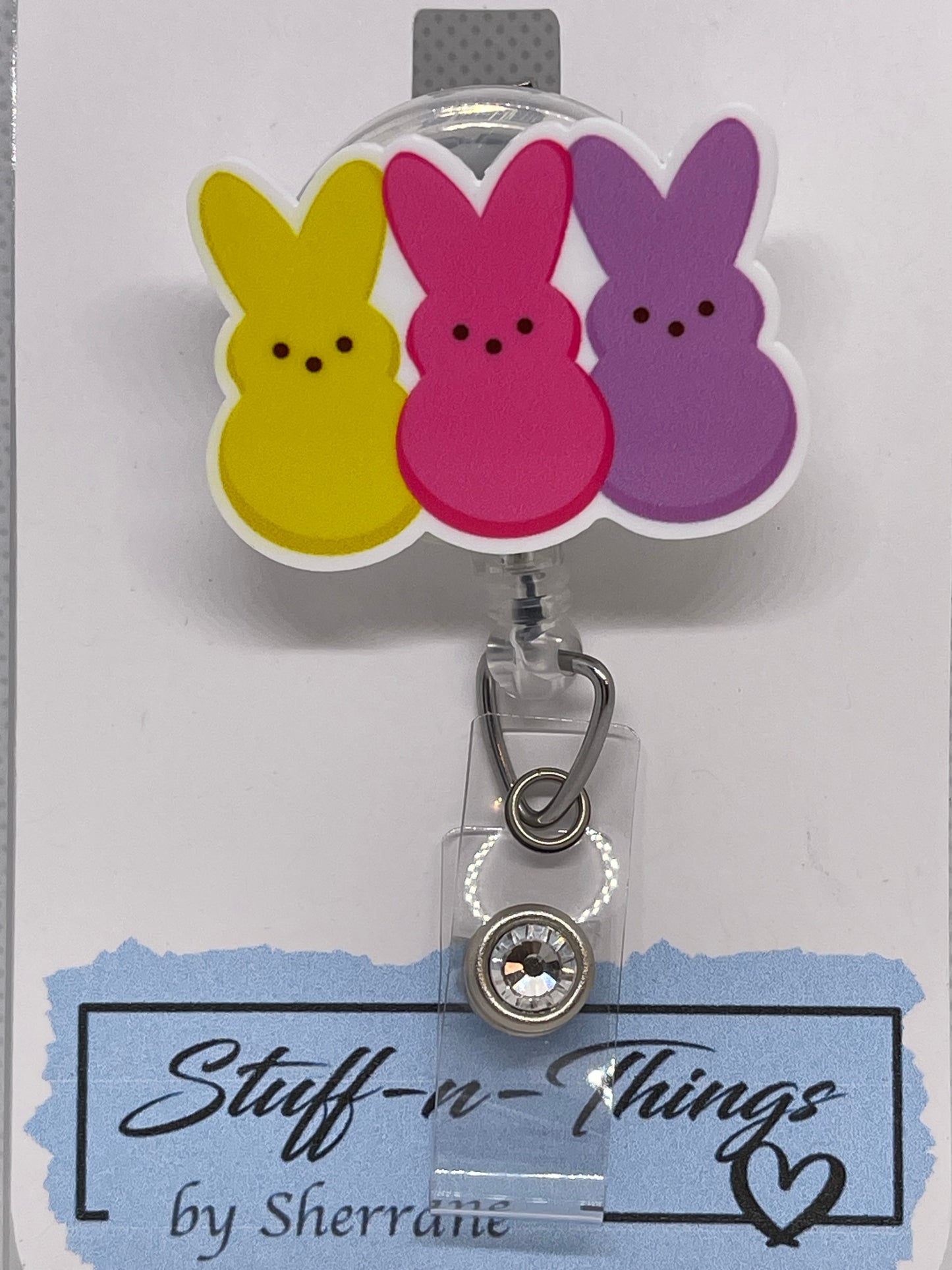 Acrylic Easter Peeps Badge Reel