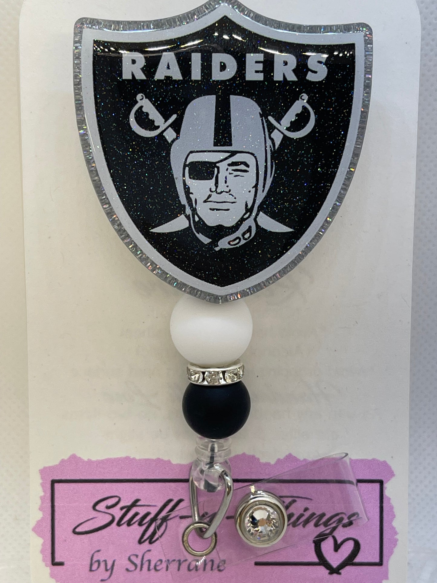 Raiders Shield Badge Reel w/ Beads